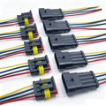 1/2/3/4 Pin Waterproof Connectors, Electrical Terminal Quick Connector, 10Pcs/ 5Sets, With Wire, Suitable For Cars, Ships, Etc.