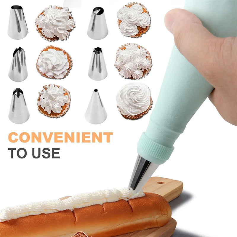 Piping Pastry Bag With Nozzles Set For Confectionery Tips Baking And Bakery Accessories Spatula Smoothing Cake Decoration Tools