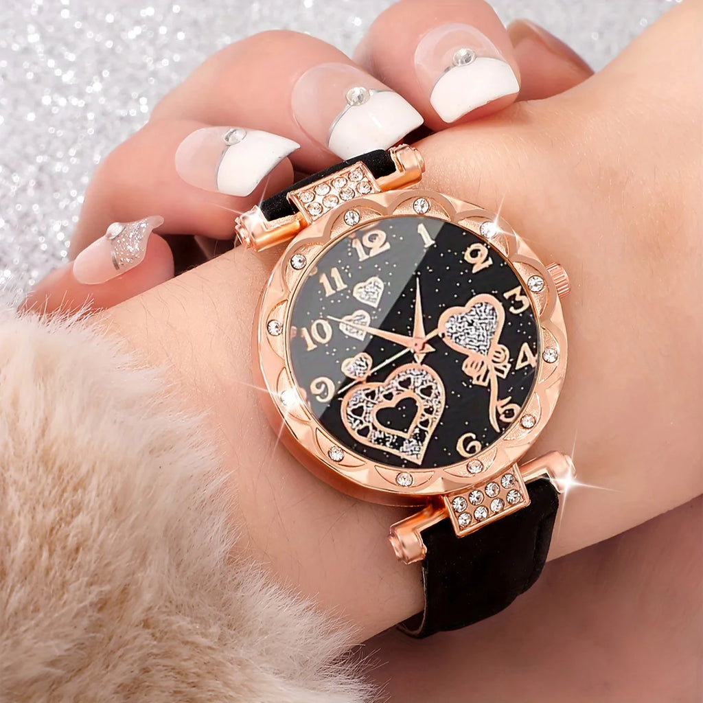 5pcs New Women's Fashion Quartz Watch, Ideal For Parties, Mother's Day & Eid Al Adha, Great Gift For Girlfriend And Best‑Friends