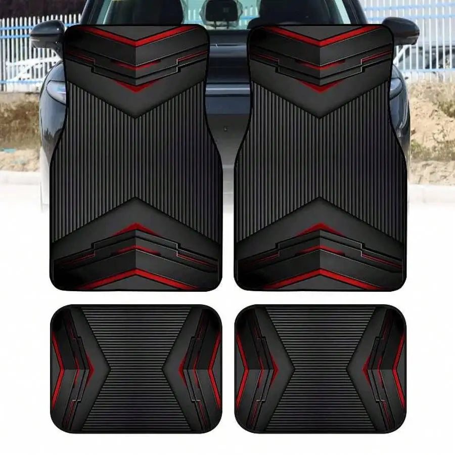 4PCS Universal Car Floor Mats - Durable Polyester Anti-Slip Mat for Sedan SUV Truck