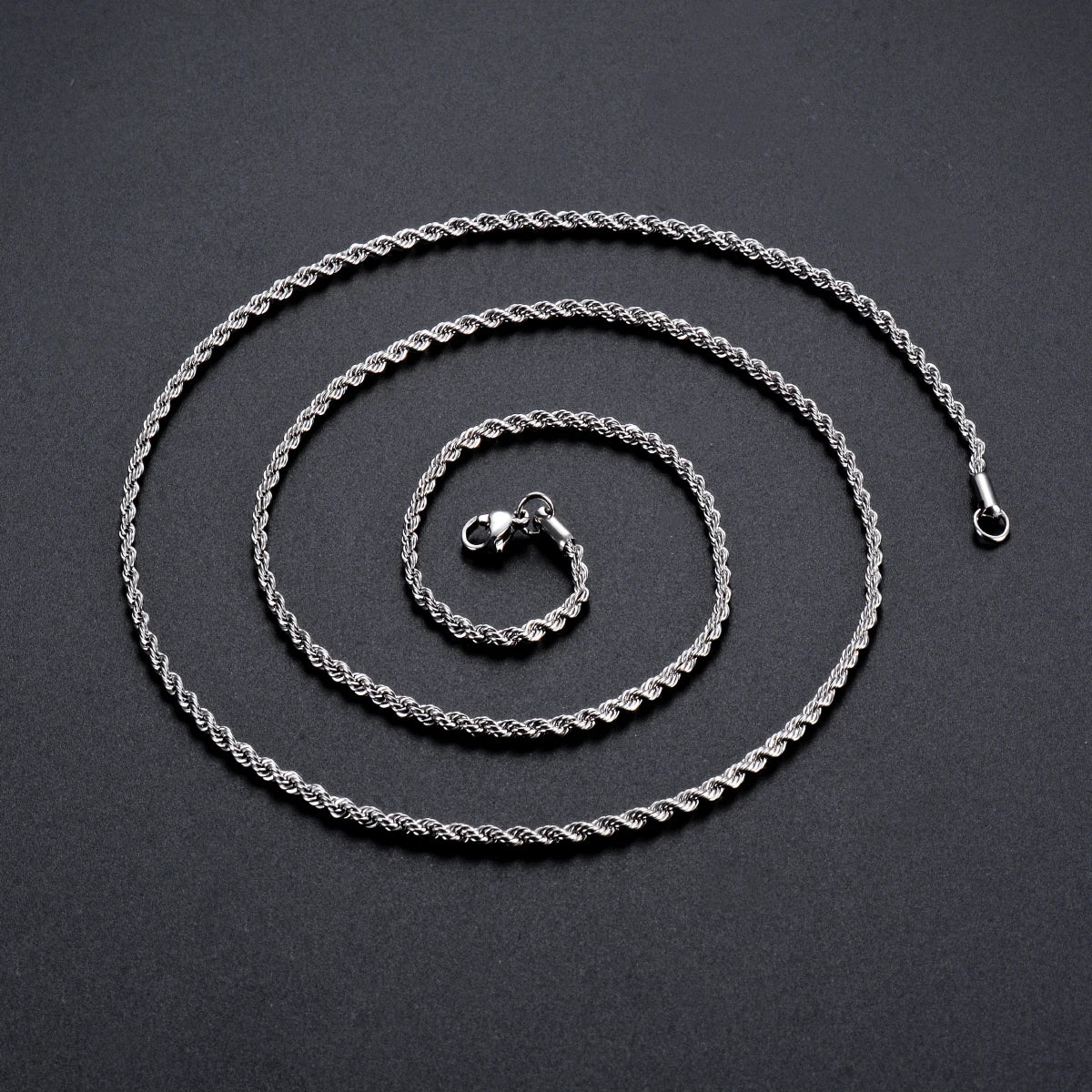 1 Piece Steel Color Width 2mm/2.5mm/3mm/4mm/5mm/6mm Rope Chain Necklace/Bracelet For Men Women Stainless Steel Chain Necklace