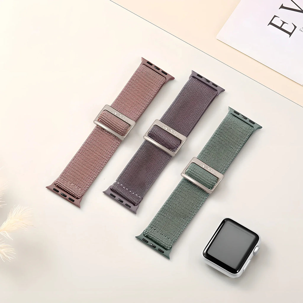 Nylon Strap for Apple Watch Ultra 2 Band 49mm 9 8 7 45mm 41mm 44mm 40mm 42mm Braided Elastic Bracelet for IWatch Series 6 SE 5 4