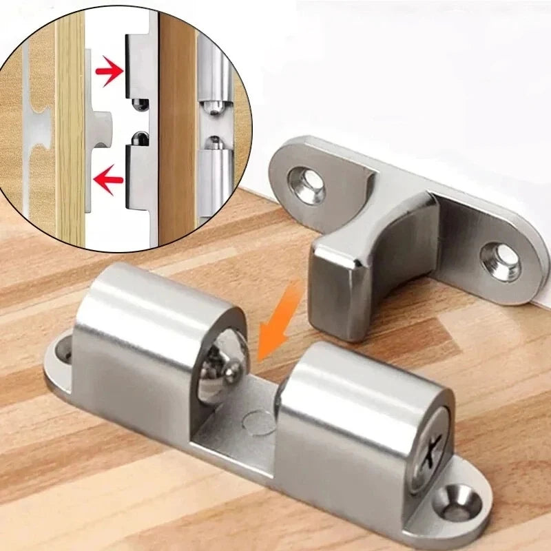 1/3pcs Furniture Door Ball Latch Brass Double Roller Spring Ball Catch Latches Cabinet Closet Door Adjustable Tension Latch