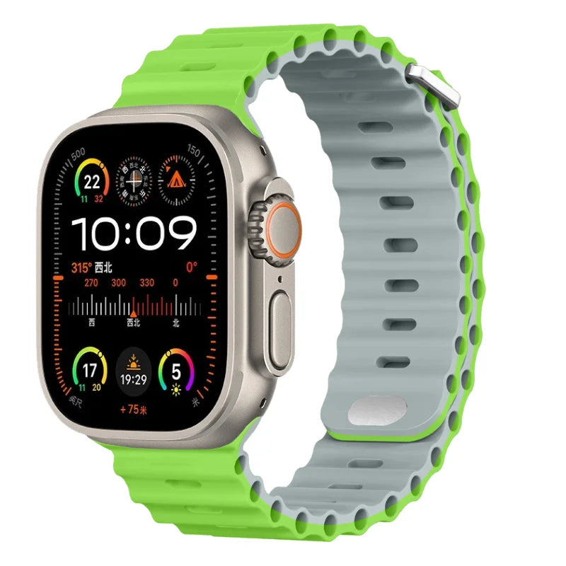 Ocean Strap for Apple Watch Ultra 3/2/1 11 10 46mm 9 8 7 49mm 45mm 41mm Silicone Band for 6 5 4 3 SE3 44mm 40mm 42mm Accessories