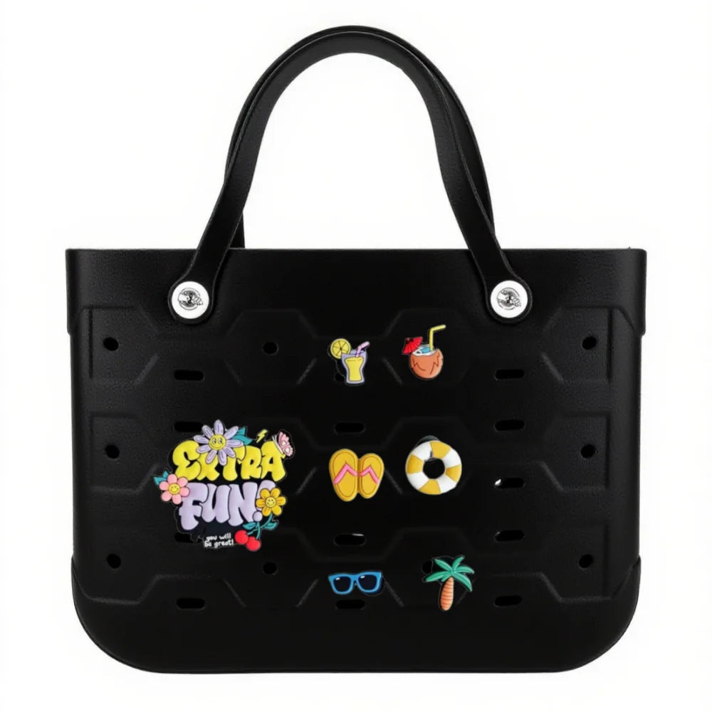 EVA Large Tote Bag Beach Storage 2 in 1 Waterproof Lightweight Travel Handbag for Women