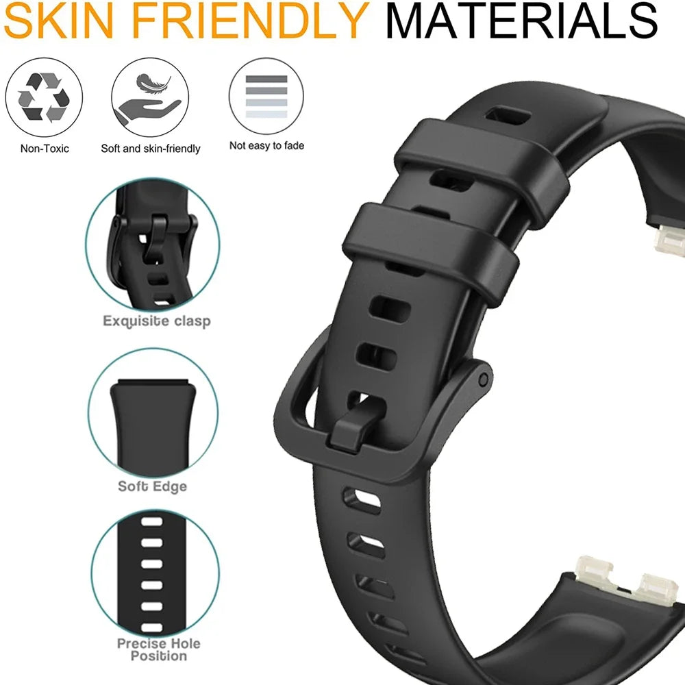 Soft Silicone Strap Case for Huawei Band 10 8 9 Accessories Replacement Bracelet Screen Protector Wristband for Huawei Band9