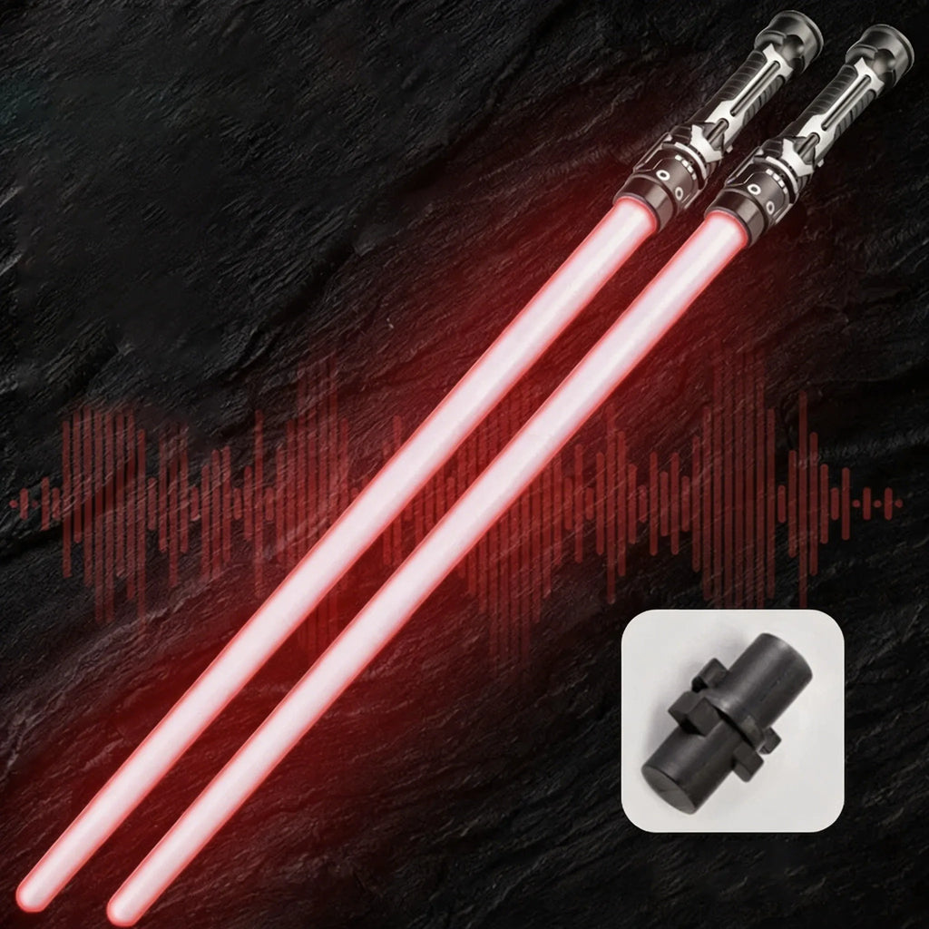 2 in 1 Telescopic Glow Light Sword 7 Color Changing Flashing Stick with Battle Sound Cosplay Party Prop Interactive Play Toy