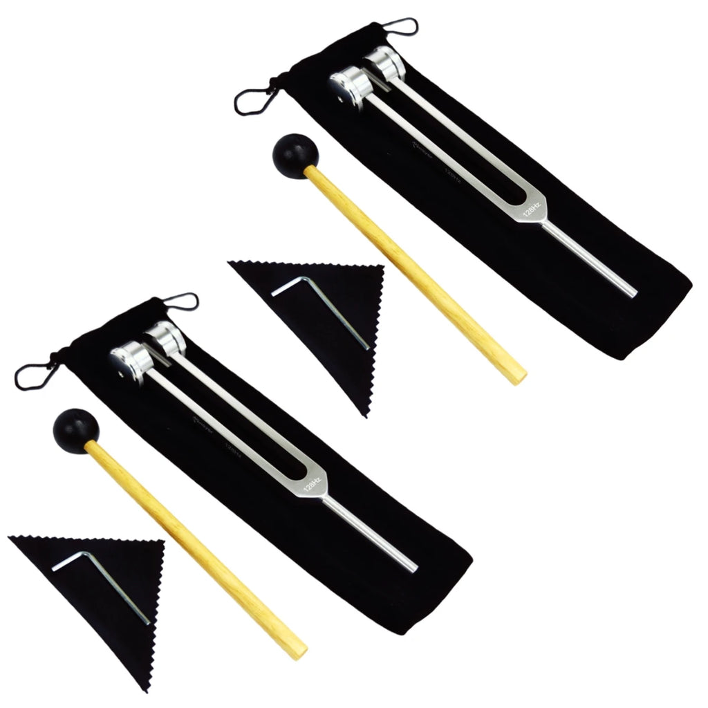 Miwayer 128Hz Tuning Fork 1/2Set -Acoustic Tuning Fork - Professional Sound Therapy Tool for Chakra Balancing & Stress Reduction