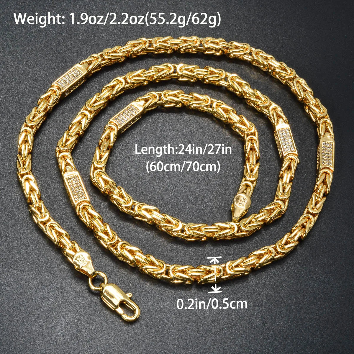 1PC Hot Selling Men's Women's Necklace 5mm Wide Square Hip-Hop Chain Inlaid Exquisite Shiny Zircon Suitable Daily Party Gifts