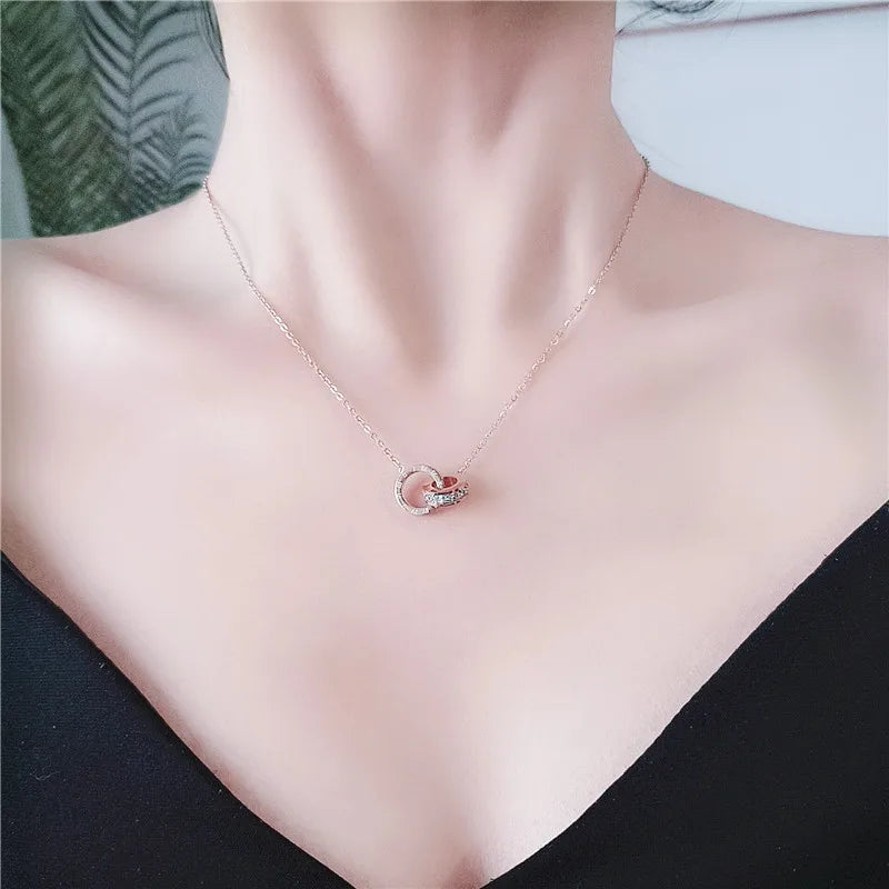 Stainless Steel Famous Brand Roman Numerals Pendant Necklace For Woman Woman Necklace Luxury Jewelry