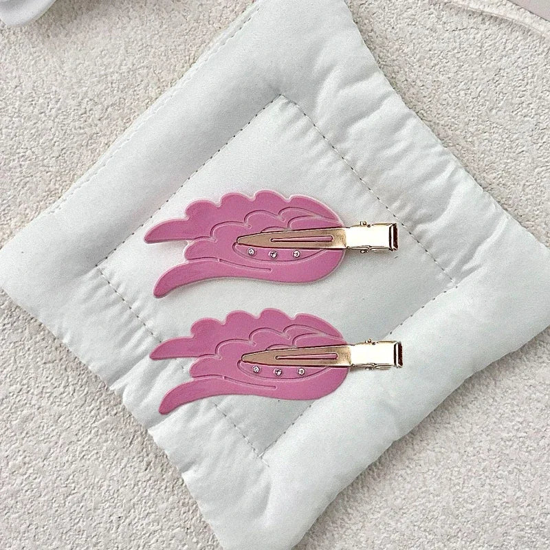 1/2pcs Cute Wings Hairpin Fun Hairpin Traceless Hairpin Dopamine Cosmetic Clip Side Broken Hair Bangs Clip Hair Accessories