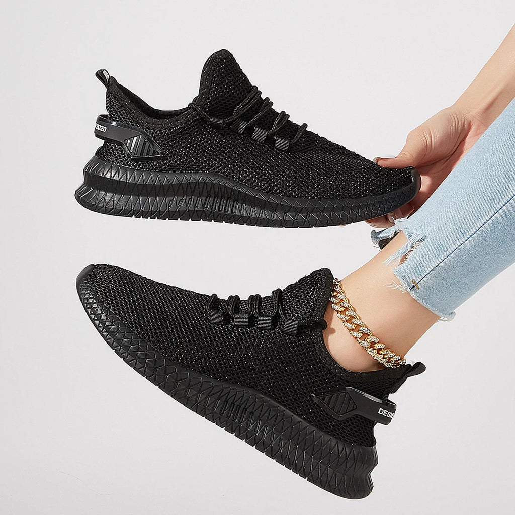 Size 44 Women Black Sneakers Lightweight Casual Walking Shoes Student Shoes Sports Breathable Non-Slip Lovers Shoes