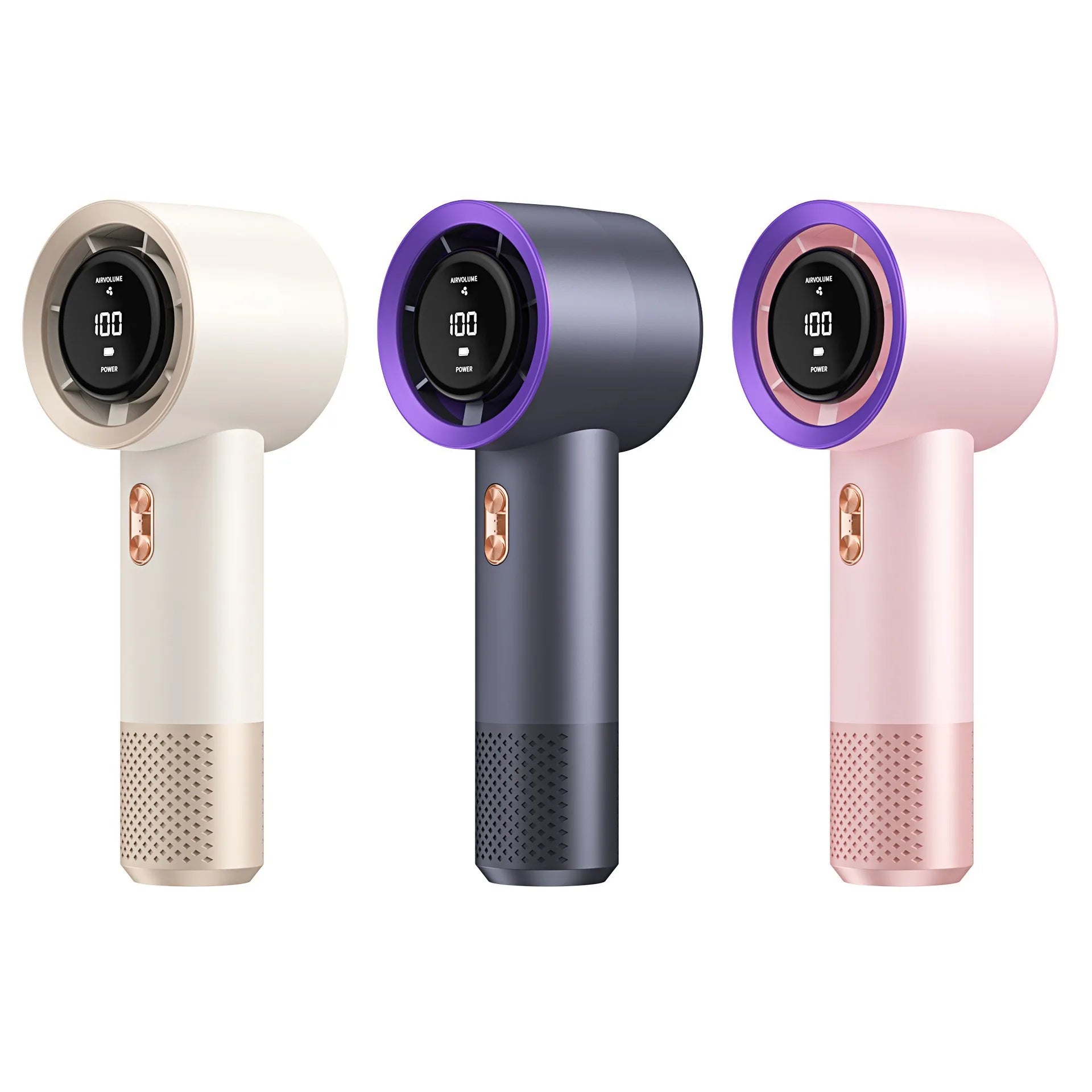 Handheld High Speed Mini Fan, Portable Personal Air Cooler Heater with 199 Levels Infinite Wind Speed Adjustment