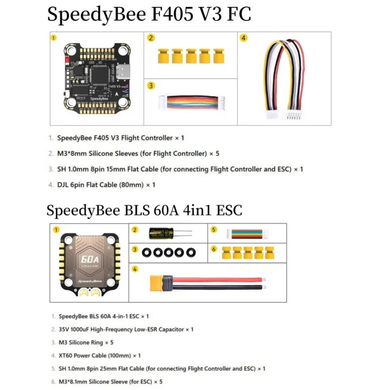 1pcs/lot NEW Speedybee F405 V4 BLS 55A BMI270 F405 V5 OX30 30x30 FC&ESC Stack 4IN1 ESC Drone Toy Accessories Flight Controller