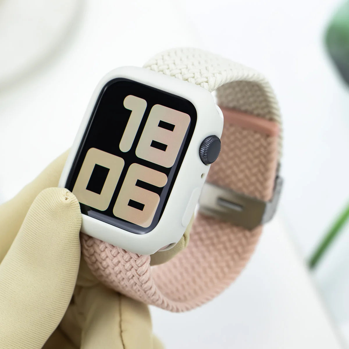 Korean Cute Braied Strap + Case For Apple Watch Band 49mm 41mm 45 44 38 42 Nylon Bracelet For iWatch Series 9 8 7 6 5 4 3 SE 40