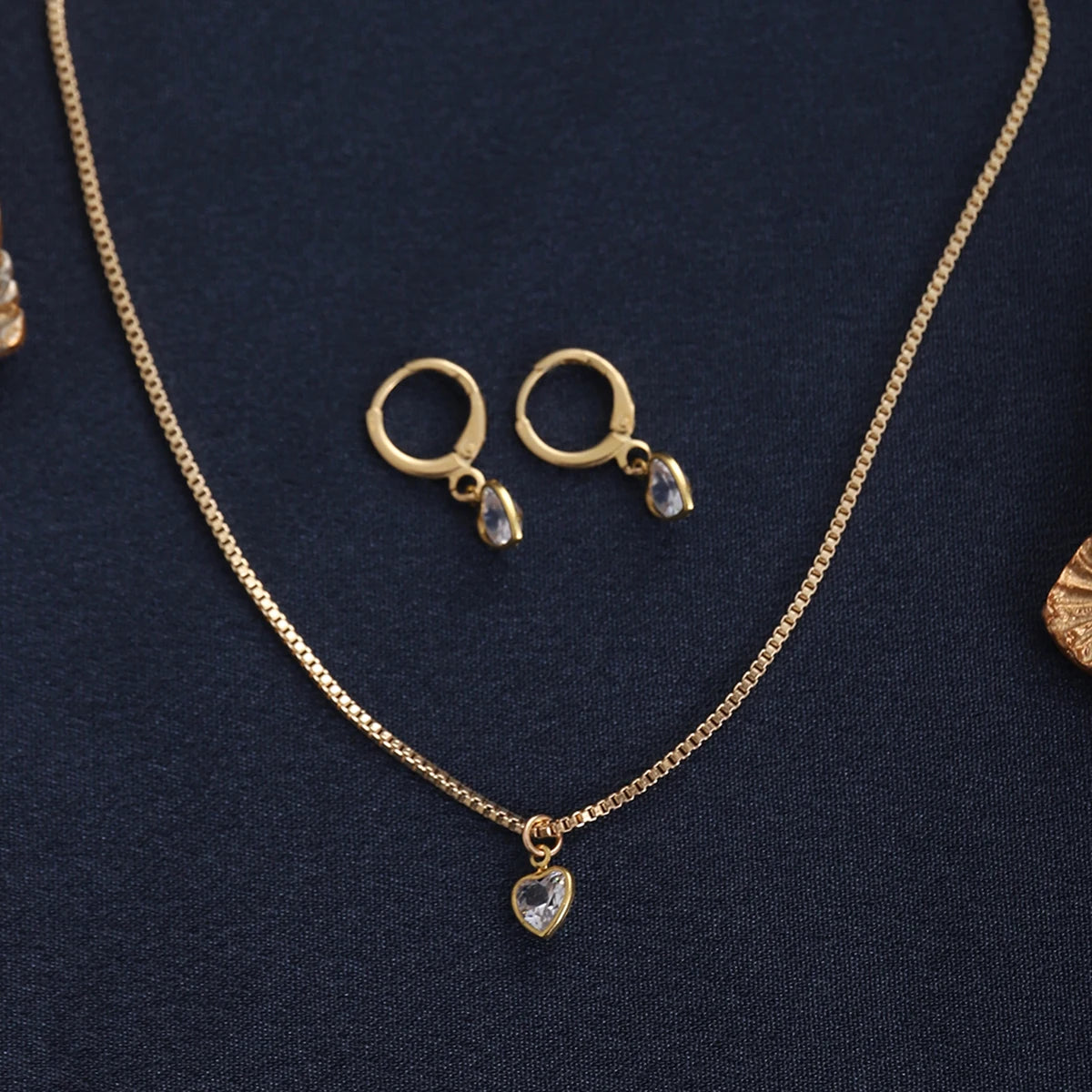 3 Pcs Heart Pendant Jewelry Set Of Earring Pendant Necklace For Women Exquisite Fashion Rhinestone Double Heart Jewelry Set Gift