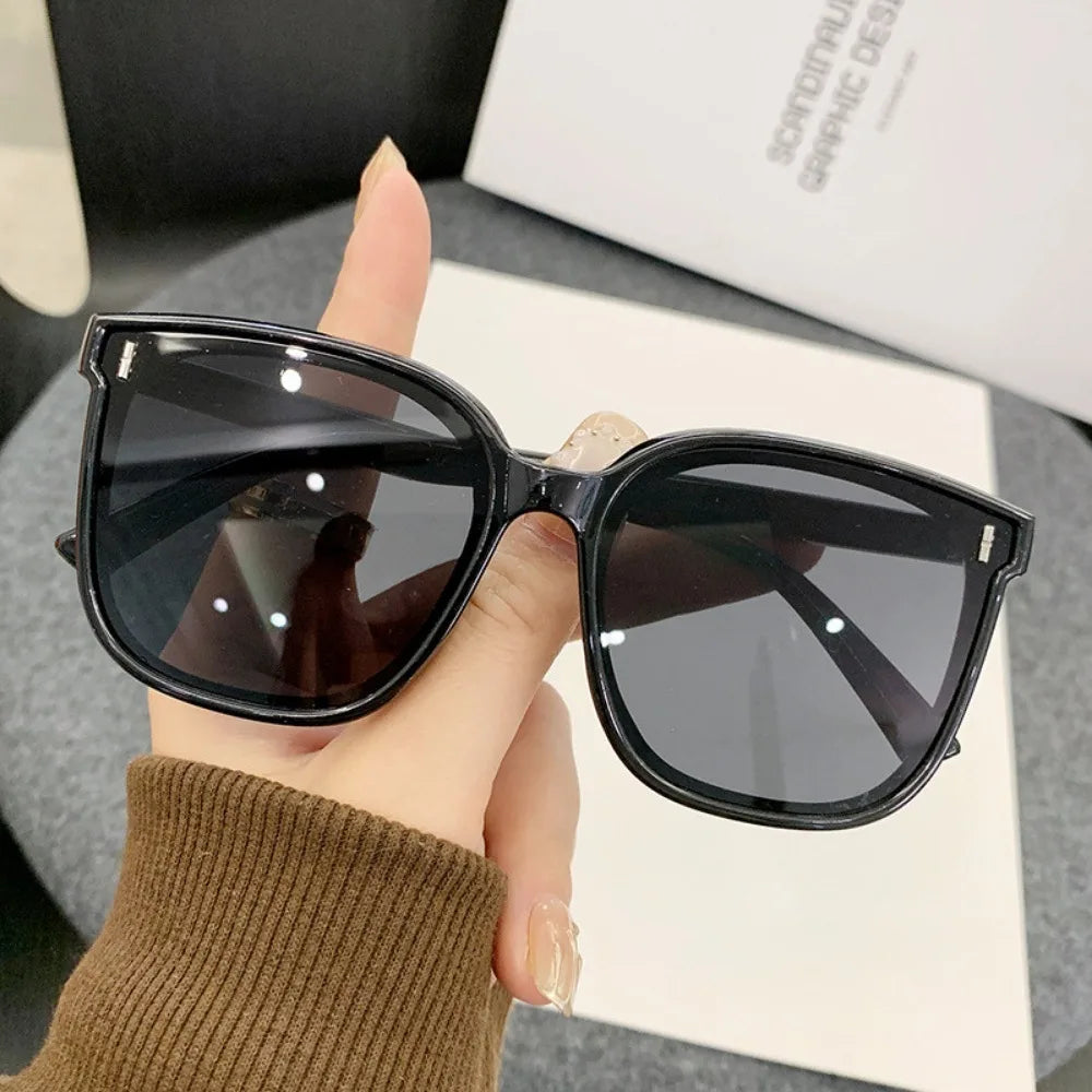 Korean Style Fashion Large Frame Square UV Protection Sun Glasses for Women Glass Personality Sunglasses Unisex