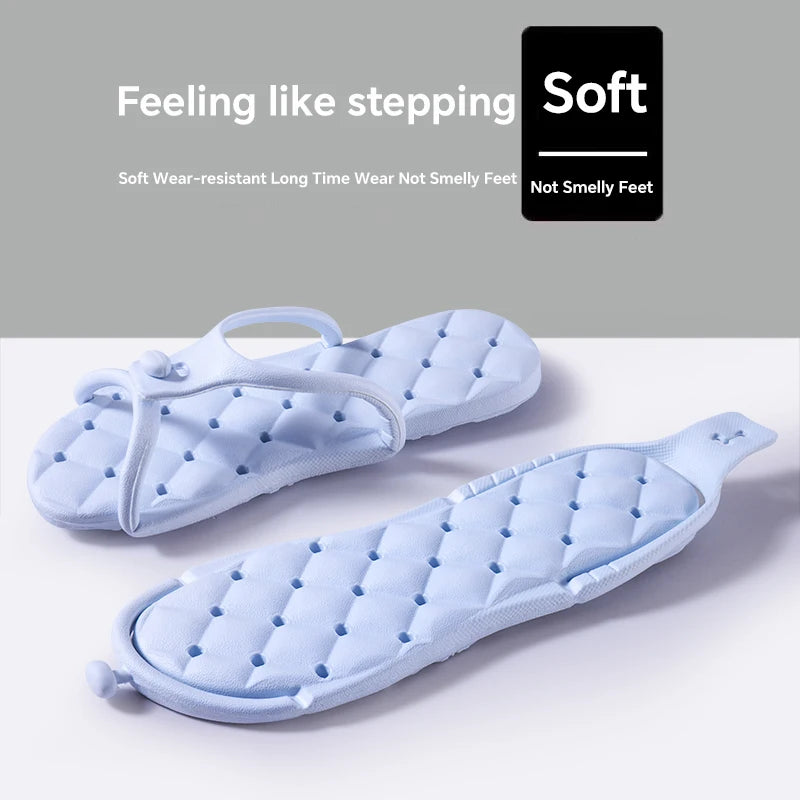 1Pair Solid Color Portable Folding Slippers for Men Women Lightweight Nonslip Flip-flops for Indoor Outdoor Beach Travel Trip