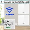 433MHz Wireless Smart Switch 1/2/3 Gang 86 Wall Panel Remote Control Light Switch 10A 110V 220V Home Bedroom Staircase LED Lamp