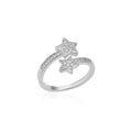 Zircon Double Star Rings For Women Girls Stainless Steel Gold Color y2k Ring 2024 New Trending Wedding Party Aesthetic Jewelry