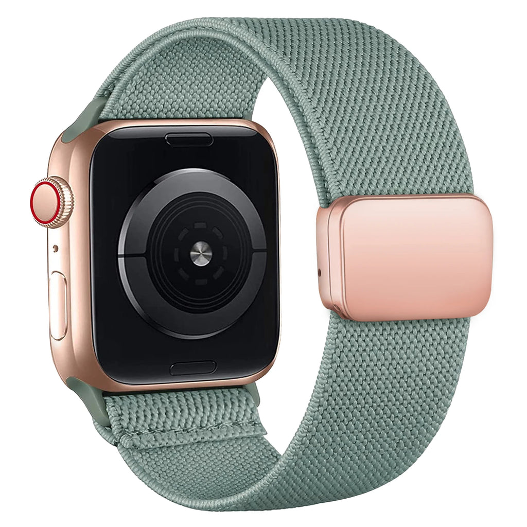 Magnetic Loop For Apple Watch Band 40mm 44mm 45mm 49mm 41mm 38mm Nylon sport bracelet iwatch ultra 3 2 Series 11 10 9 8 se strap