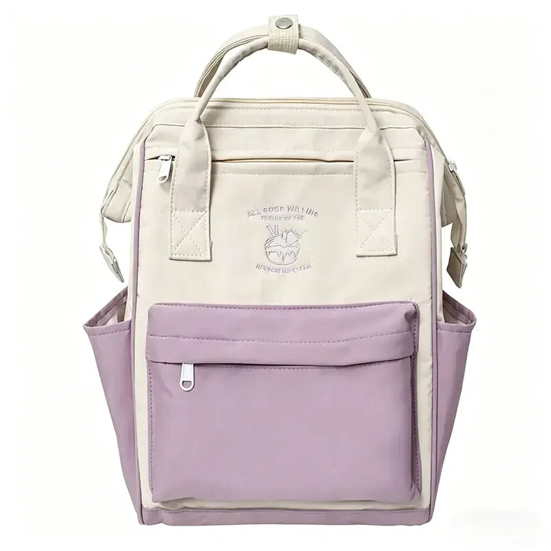 Japan Trend Color Matching Waterproof Backpack Leisure Travel Bagfor Women and Girls Large Capacity Sports Weekend Trip Sportbag