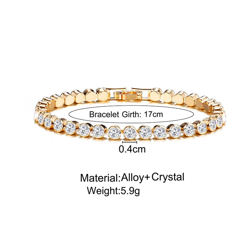Fashion Gold Silver Color Women Tennis Braclet Valentine's Day Braclet Gift For Her Casual Pulseria Accessories Official Jewelry