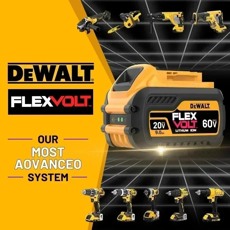 DeWalt Original 20V 60V 6Ah 9Ah MAX Battery Power Tool Replacement for DeWalt DCB184 DCB182 DCB205 DCB200 18Volt 20v Battery