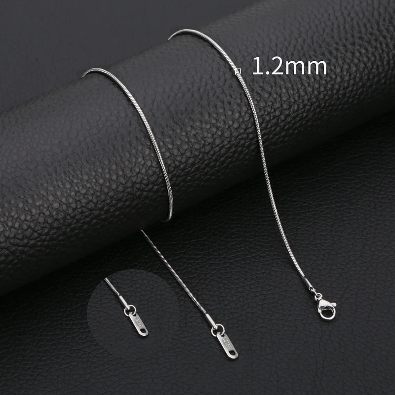 HIYEE Stainless Steel Snake Chain Necklace Chains for DIY for Women Jewelry Making Findings Pendants Lobster Clasps Wholesale