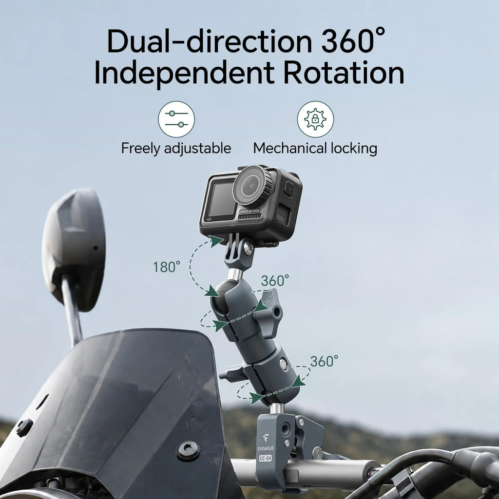FANAUE 15cm Composite Double Socket Swivel Arm 1 inch Ball Base Aluminum Construction Compatible with RAM Mounts B Size 1' B