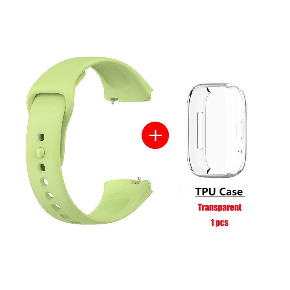 Soft Silicone Strap for Redmi Watch 3 Active Strap Accessories Smart Replacement Watchband and Screen Protector Case Wristband