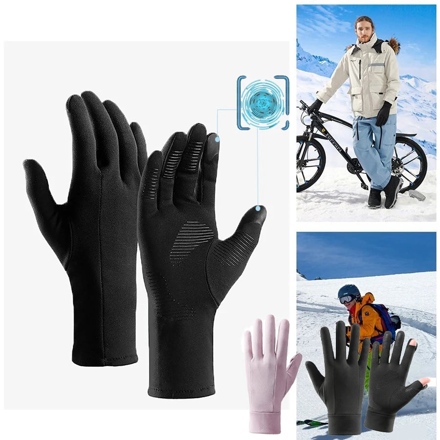 Ski Gloves Liners Thermal Warm Touch Screen Gloves ,Suit for Men &Women Cycling&Running Thin & Lightweight Winter Gloves
