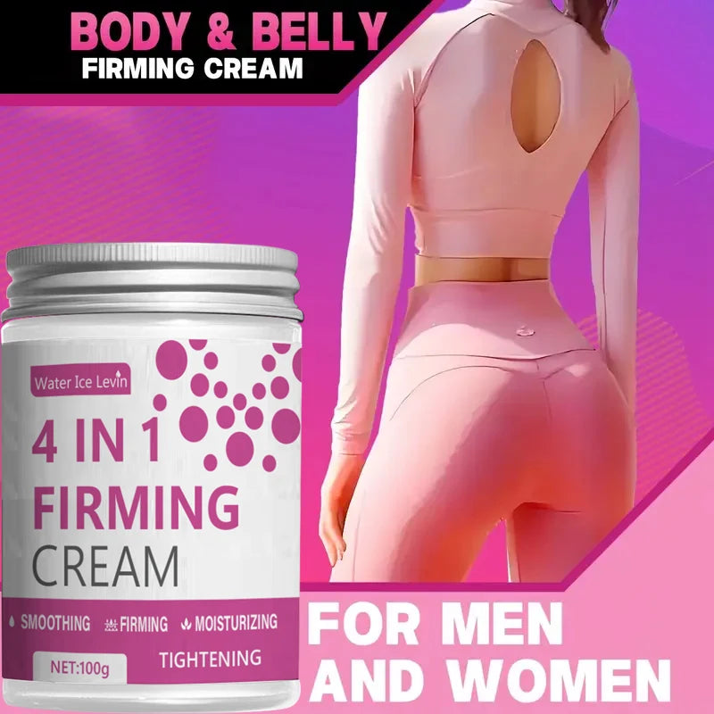 4 in 1 Firming Cream with Hyaluronic Acid, Ginger Oil & Shea Oil, Moisturizes, Firms, Smooths & Tightens for Elastic Skin