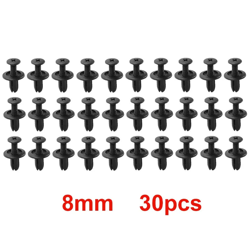 KKJOY Car Plastic Rivets Fasteners 8mm/6mm Bumper Fender Screws Clips 8mm Hole Auto Push Pin Clip Accessories for Vehicle Repair