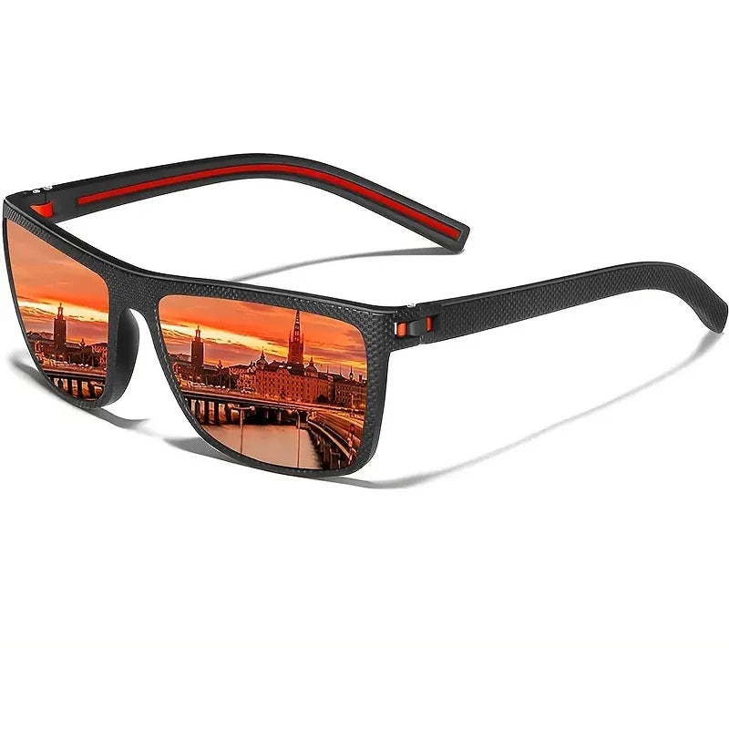 Square Polarized Sunglasses for Men and Women Lightweight Frame Sun Glasses