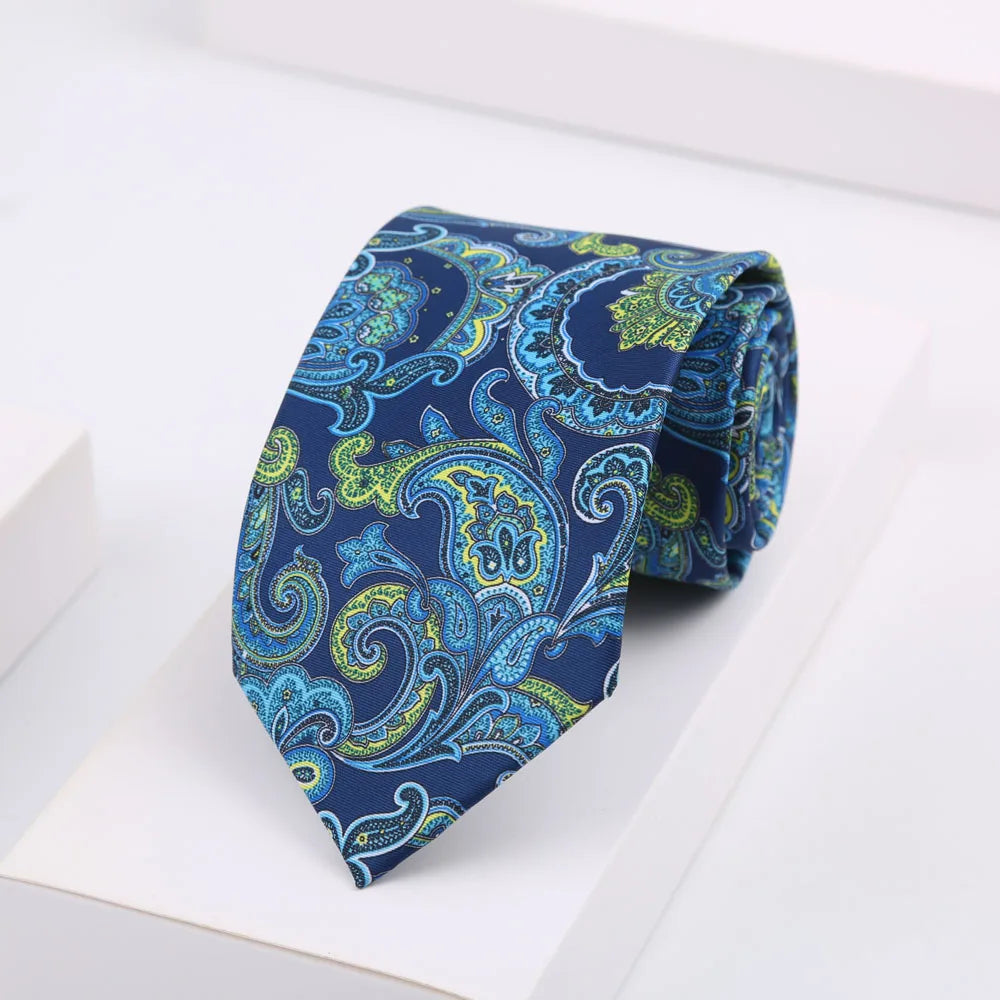 Men's Super Soft Silk Touch Ties Floral Paisley 8cm Necktie For Men Wedding Business Gravata Novelty Printing Neck Ties
