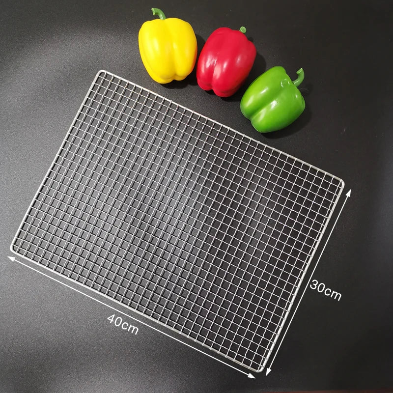 Stainless Steel 304 Food Grade 15-70CM Rectangle BBQ Barbecue Grill Wire Grid Mesh Net