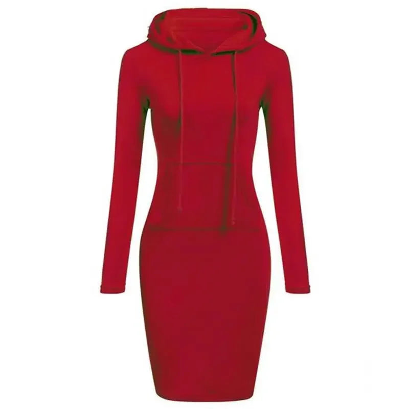 Ladies Autumn Attire Women's Hooded Dresses Hoodie - Style Sweatshirt Dresses for Women Tops in Ladies Clothing