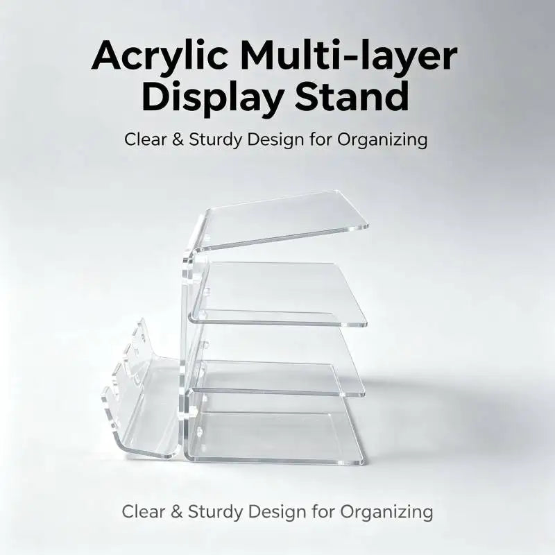 Keyboard Mouse Desktop Organizer Acrylic 3 Tier Stand Frame Shelf Lightweight Keyboard Storage Tool For Study Room Exhibition