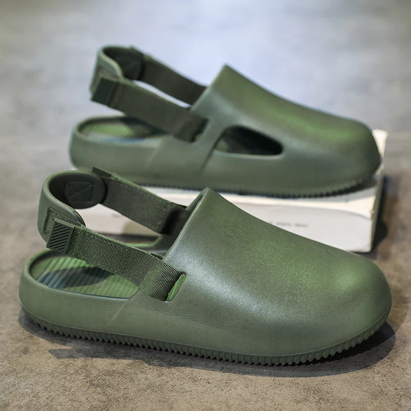 Summer Unisex Clogs Women Man Slippers Flat Mules Beach Sandals Quick Drying Water Shoes Work Casual Garden Lightweight Slippers