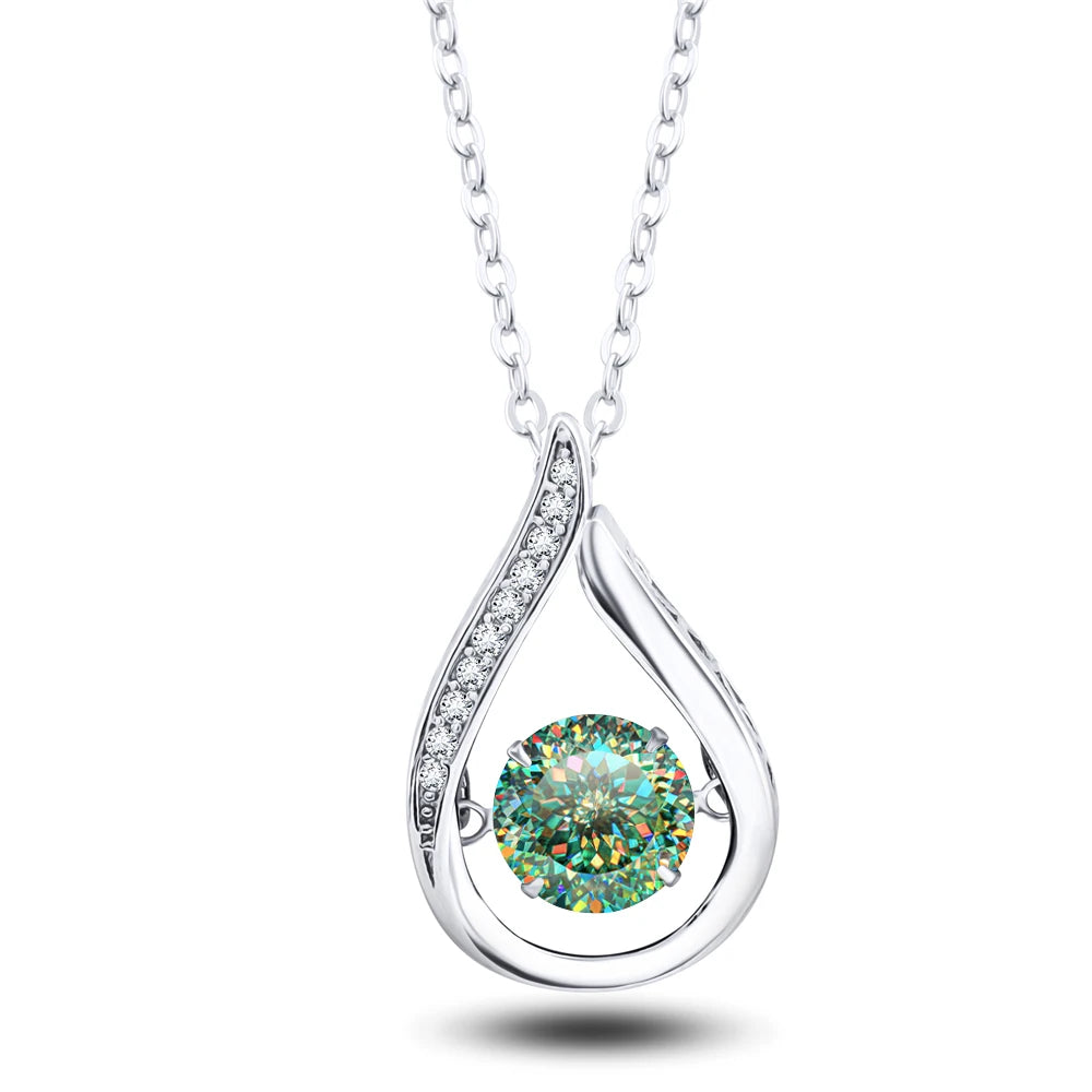 VVS1 D Color Moissanite Necklace For Women Fine Jewelry 925 Sterling Sliver Chain Plated 18k White Gold
