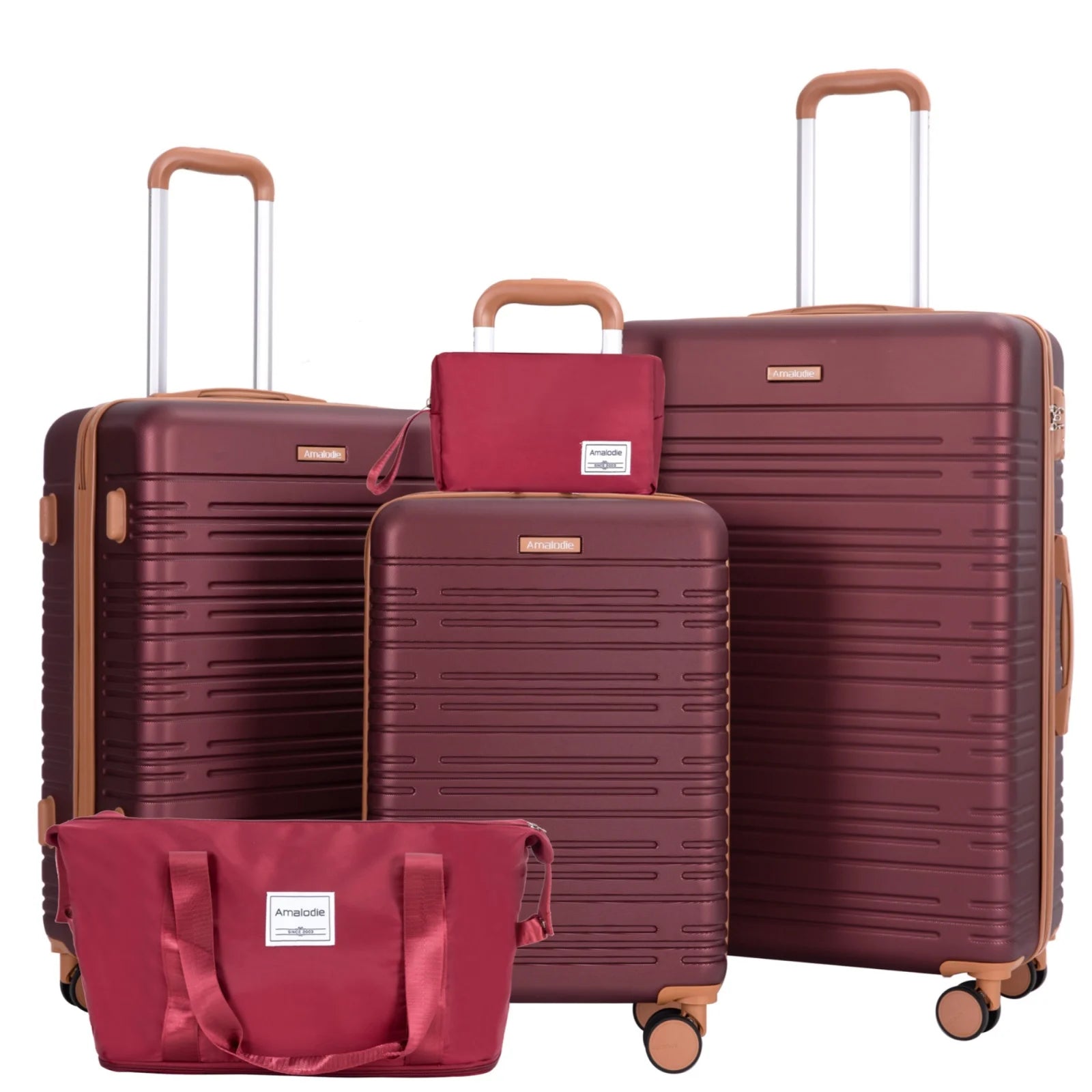 Luggage Sets 5-Piece Suitcases with Double Spinner Wheel,Suitcase Set ABS Hard Case Luggage with TSA Lock