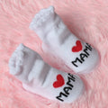 1 Pair Cotton Baby Socks Girl Boys Rubber Anti Slip Floor Cartoon Love MAMA PAPA Kids Toddlers Autumn Spring Newborn Infant Gift