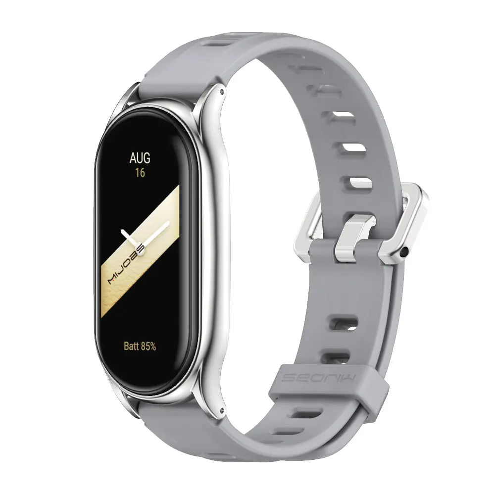 For Mi Band 10 9 8 7 6 5 Strap Silicone Wristband for Mi Band 9 Leather Strap For Mi band 8 Bracelet MiBand Metal Wristbands