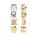 4 Pairs Stainless Steel Magnetic Stud Earrings, Fashion Cubic Zirconia Magnetic Non-piercing Ear Clip For Men