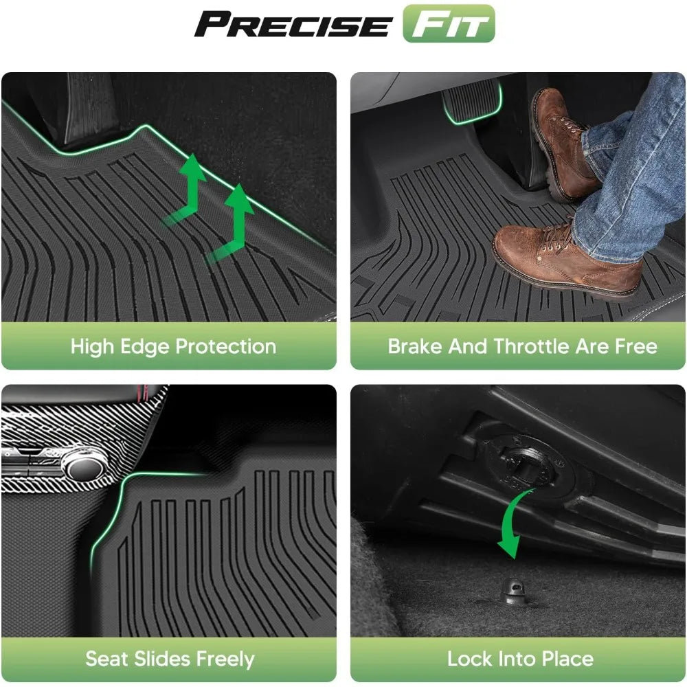 All Weather Floor Mats for Ford Explorer 2020-2026 6 Seats, Heavy Duty TPE Cargo Liner, Anti-Slip Car Accessories