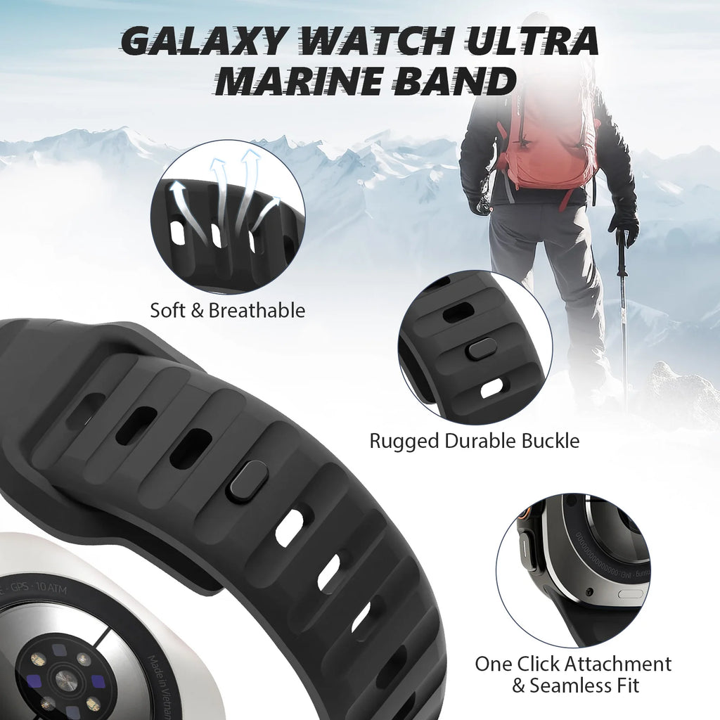 For Samsung Galaxy Watch 7 Ultra Strap 47mm Accessories correa Sport Silicone Bracelet For Samsung Galaxy Watch ultra band 47 mm