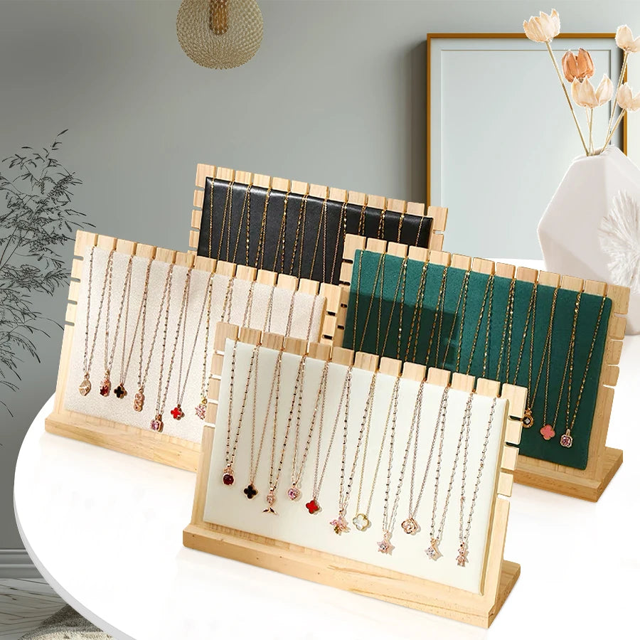 Creative Solid Wooden Necklace Frame Fashion Jewelry Display Frame Pendant Support Jewelry Display Props