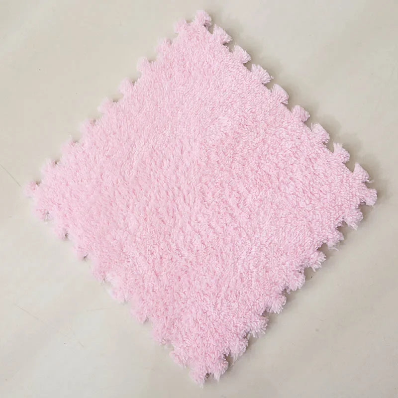 Soft Plush Children's Mat EVA Foam Puzzle Mat Long Hair Carpet Infant Developing Mat Rug Puzzle Interlock Keep Warm Playmat 30CM
