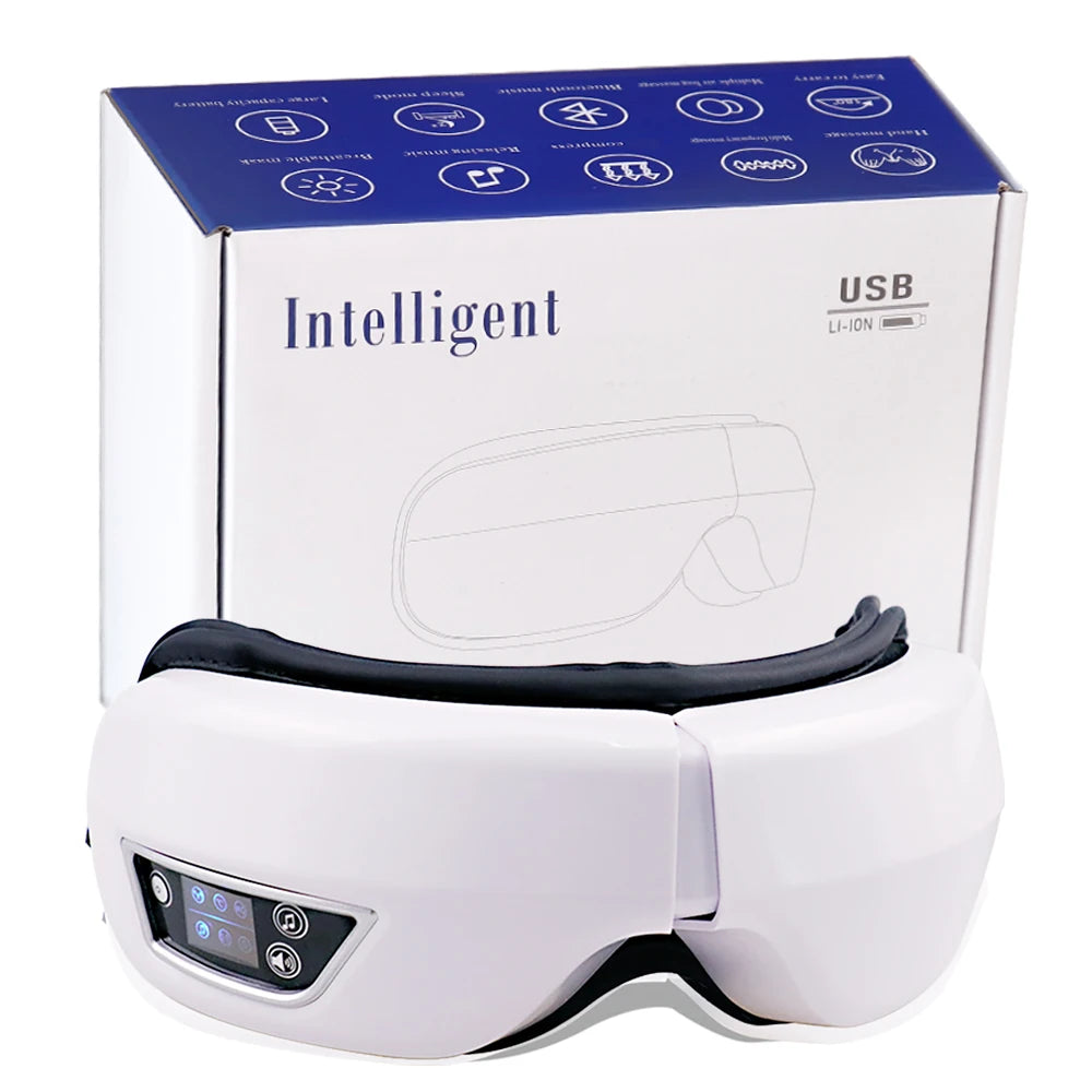 Electric 6D Smart Eye Massager Airbag Compress Vibration Eye Massage Care Instrument Eye Relax Fatigue Bluetooth Music SleepMask